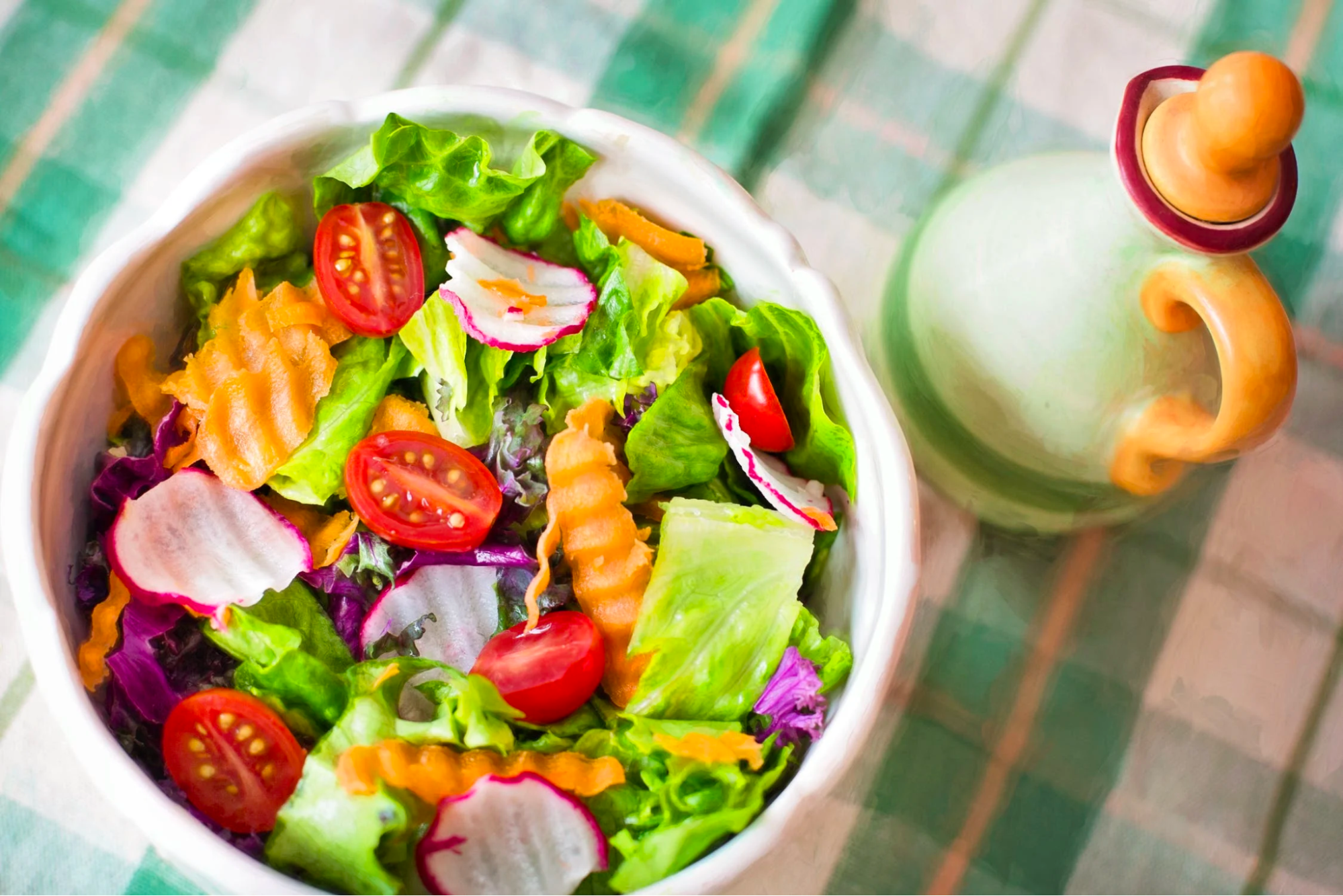 mixed salad in a blow on a table by premier medical group hv